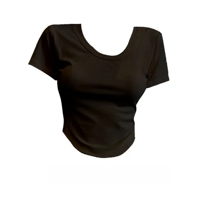 Niche Slim Fit Inner Wear Short Bottoming Sweet And Spicy Short Top Black - Shop at LoveMi