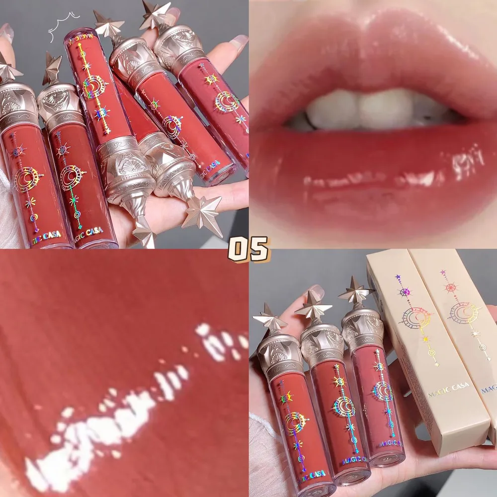 Small Star Stick Mirror Durable Not Easy To Fade Film Transparent Lip Gloss Lip Lacquer 05 - Shop at LoveMi