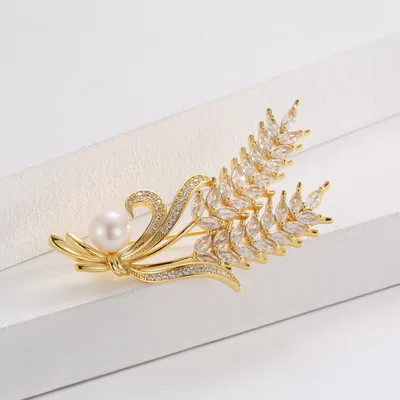 Wheat Style Brooch Niche Decoration Accessories H02341 Gold - Shop at LoveMi