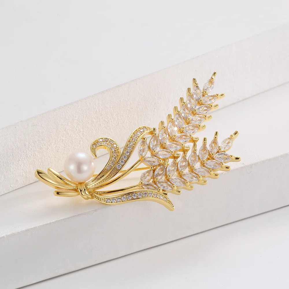 Wheat Style Brooch Niche Decoration Accessories - H02341 Gold