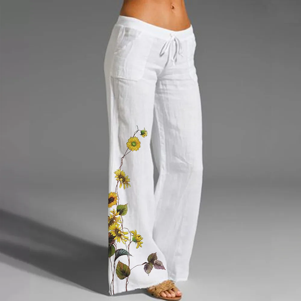 Wide Leg Yoga Pants Women's Loose 3D Digital Printing Loose Trousers Straight-leg Pants - Hyq23050253-M
