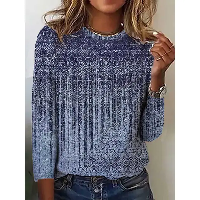 Women's Vintage Floral Print Long Sleeves T shirt Zrcx0243 - Shop at LoveMi