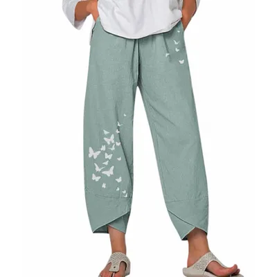 Bamboo Spring Loose Fashion Digital Printing Casual Summer Pants Tz01G23614759 L - Shop at LoveMi