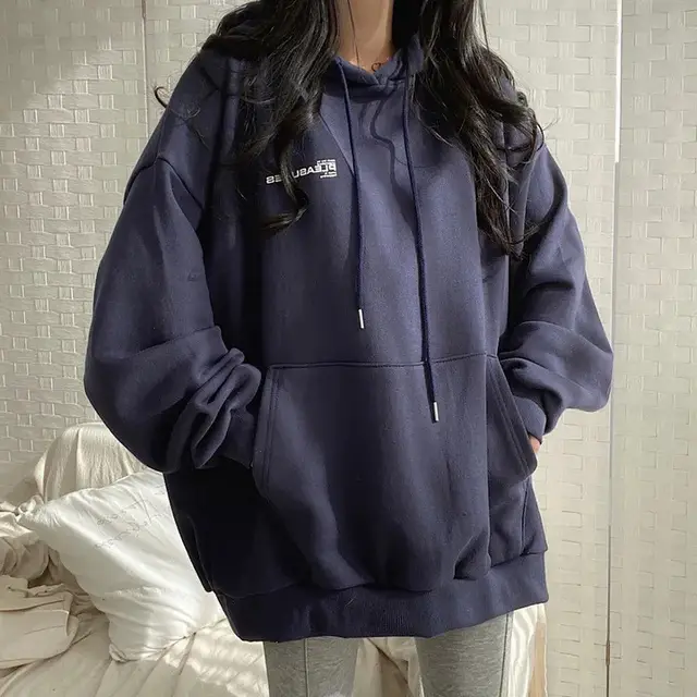 Casual All matching Fleece lined Trendy Top 50123A Navy Blue Plush Style - Shop at LoveMi