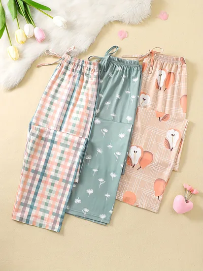 Milk Silk Pajama Pants Long Women's Thin Breathable L646566 L - Shop at LoveMi