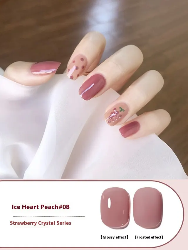 Ice Transparent Nude Color Gel Nail Polish All match Bing Xin Peach 08 - Shop at LoveMi