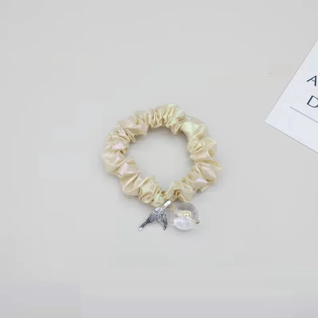 Spring Small Intestine Ring Super Fairy Hair Rope Fish Tail Apricot - Shop at LoveMi