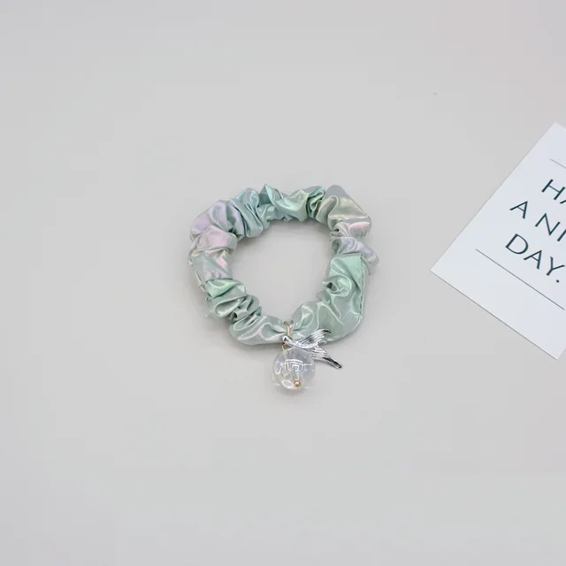 Spring Small Intestine Ring Super Fairy Hair Rope Fish Tail Green - Shop at LoveMi