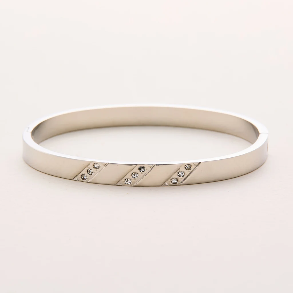 Titanium Steel Bracelet Female Round Diamond Special-interest Design - Steel Color