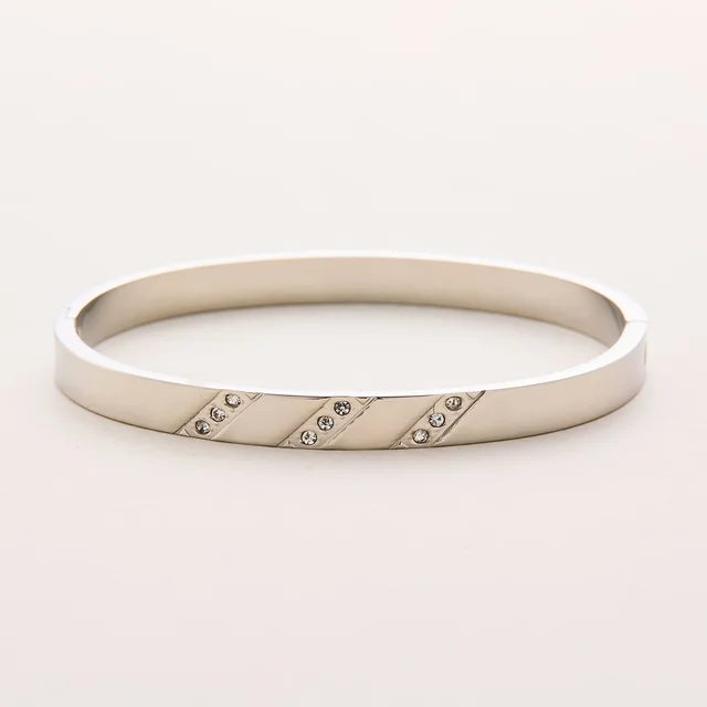 Titanium Steel Bracelet Female Round Diamond Special interest Design Steel Color - Shop at LoveMi