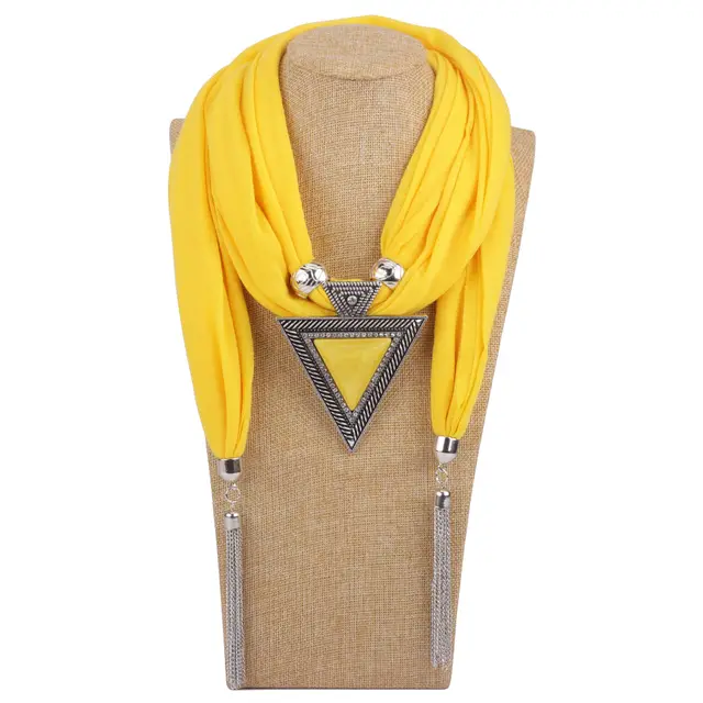 European And American Fashion Jewelry Necklace Scarf Female Resin Alloy Yellow - Shop at LoveMi