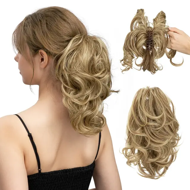 Wig Grip Ponytail Short Female Adjustable Fluffy Natural Short 10H86 - Shop at LoveMi