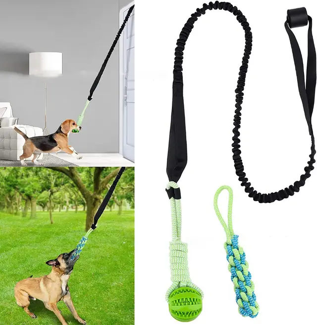 Dog Tug Of War Rope Molar Cleaning Tooth Bite Rope Toy Outdoor Inner 1Set - Shop at LoveMi