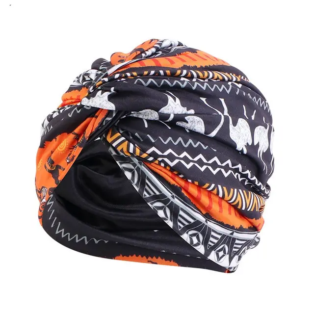 Simulated Silk Lined Cross Twisted Hat Egyptian Orange - Shop at LoveMi