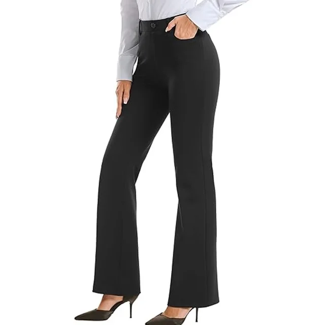Ladies Belt Pocket Slip on Regular Casual Pants Black - Shop at LoveMi