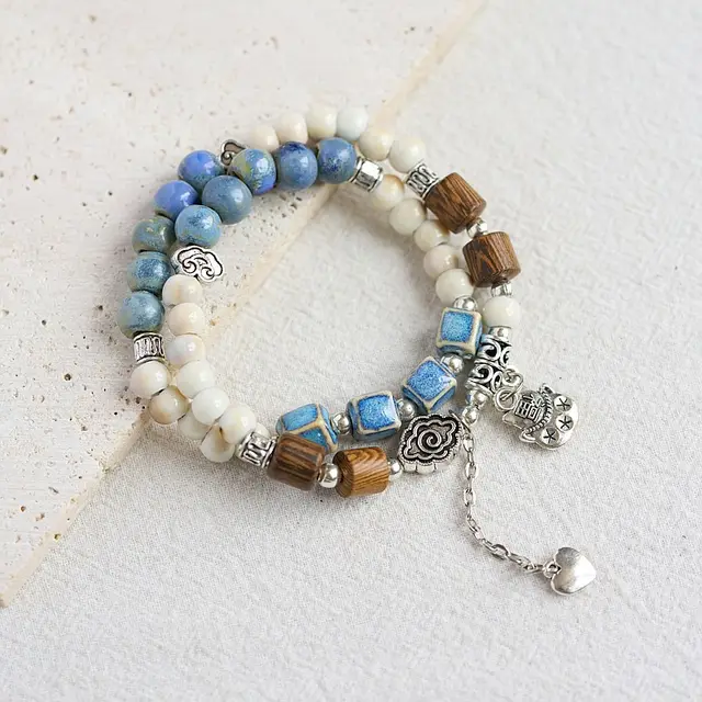 Ceramic Tibetan Style Bracelet Female Birthday Gift 97712 Random Pendant - Shop at LoveMi
