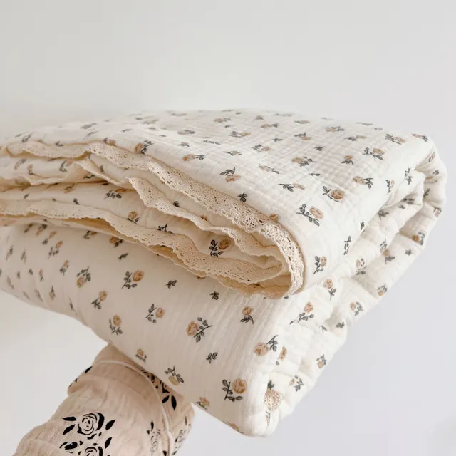 Pure Cotton Class A Double layer Gauze Summer Air conditioning Thin Duvet Rose - Shop at LoveMi