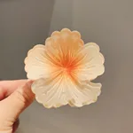 Gradient Color Curly Heart Flower Barrettes Large Headdress - Orange 8Cm