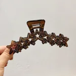 Transparent Brown Large Size Hollow Heart-shaped Barrettes - Ld285 Pentagram - View 1