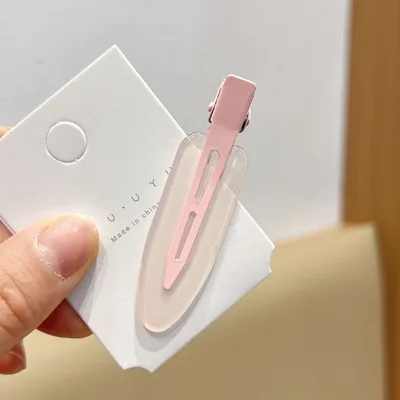 Candy Color Seamless Female Side Fringe Hairpin Ld522 Transparent Light Pink - Shop at LoveMi