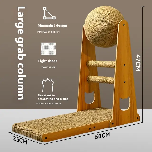 Cat Scratch Board Wear resistant Non dandruff Vertical Sisal Scratch resistant Self Hi Relieving Stuffy Scratching Board Toy L Oversized Column - Shop at LoveMi