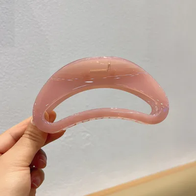 Simple Large Hollow Jelly Crescent Barrettes Ld406 Cameo Brown Purple - Shop at LoveMi