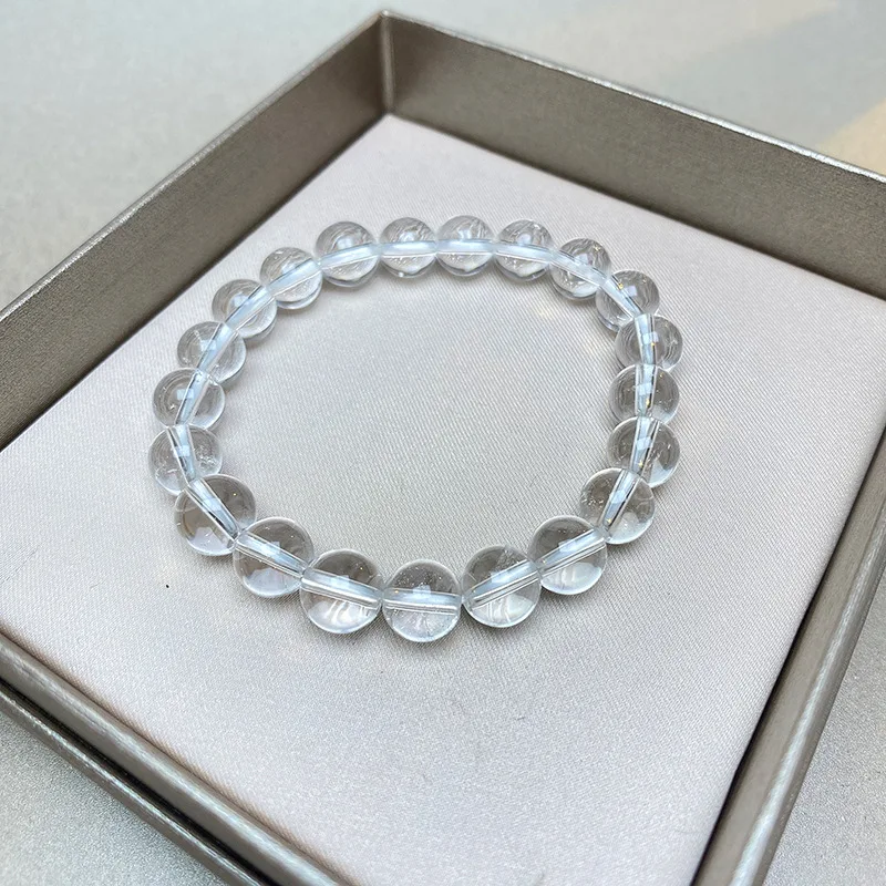 Silver Natural White Crystal Bracelet Design Elastic - White Crystal 8M Bracelet