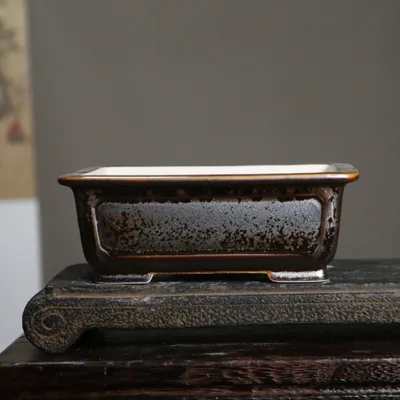 Purple Sand Flowerpot Ceramic Basin Rectangular Coffee Gold - Shop at LoveMi