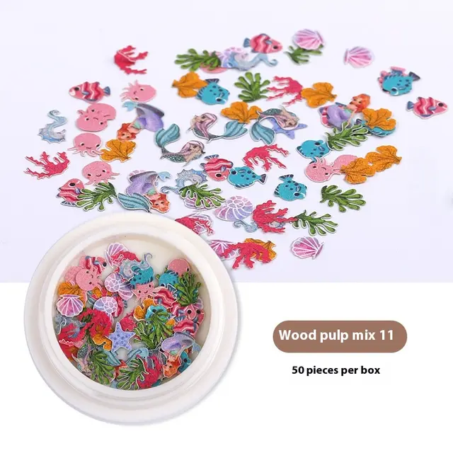 Nail Art Wood Pulp Slice Flower Mixed Nail Sticker DIY Accessories Sp1411 - Shop at LoveMi