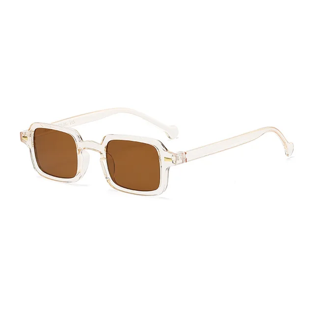 Personality Sun shade New Small Square Box Glasses C02 Champagne - Shop at LoveMi