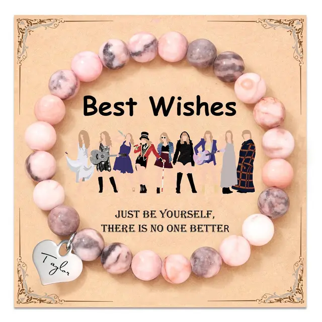 Heart Pendant Handmade Beaded Zebra Bracelet Pink Zebra Taylor - Shop at LoveMi