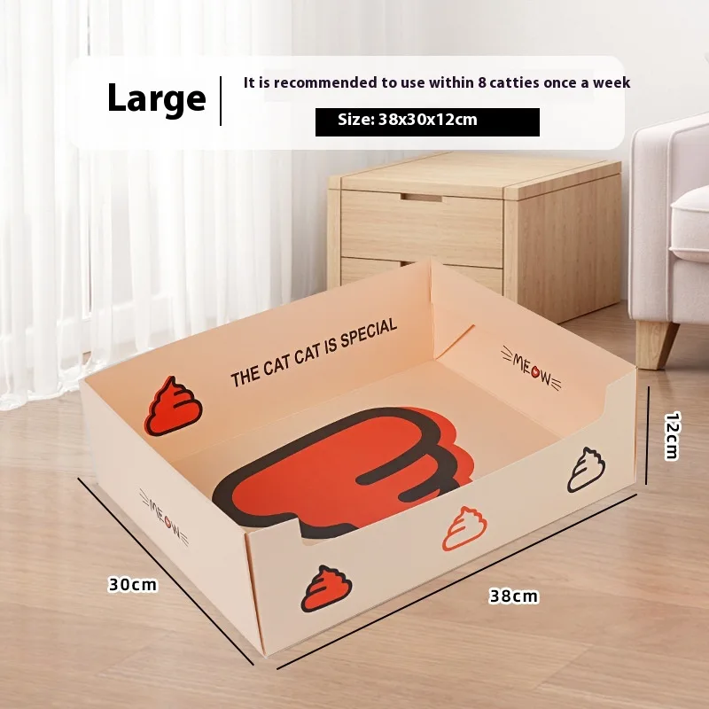 Portable Folding Semi open Thickened Disposable Litter Box Litter Box Large H08 - Shop at LoveMi