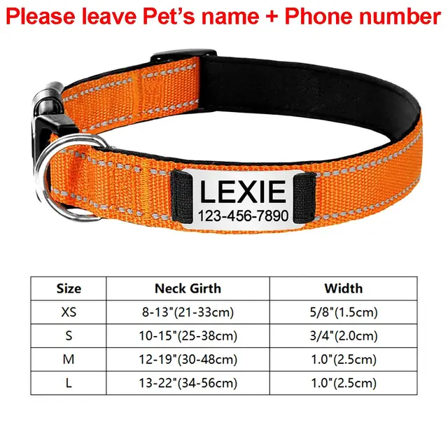 Adjustable Carved Dog Collar Accessories Orange - Shop at LoveMi