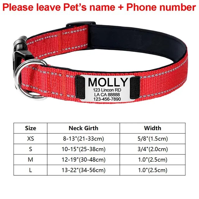 Adjustable Carved Dog Collar Accessories Red - Shop at LoveMi