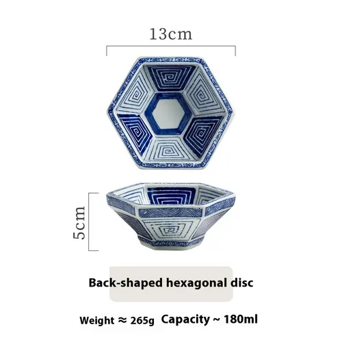 Hand Painted Hexagonal Ceramic Exquisite Snack Dish Hexagonal Dish - Shop at LoveMi