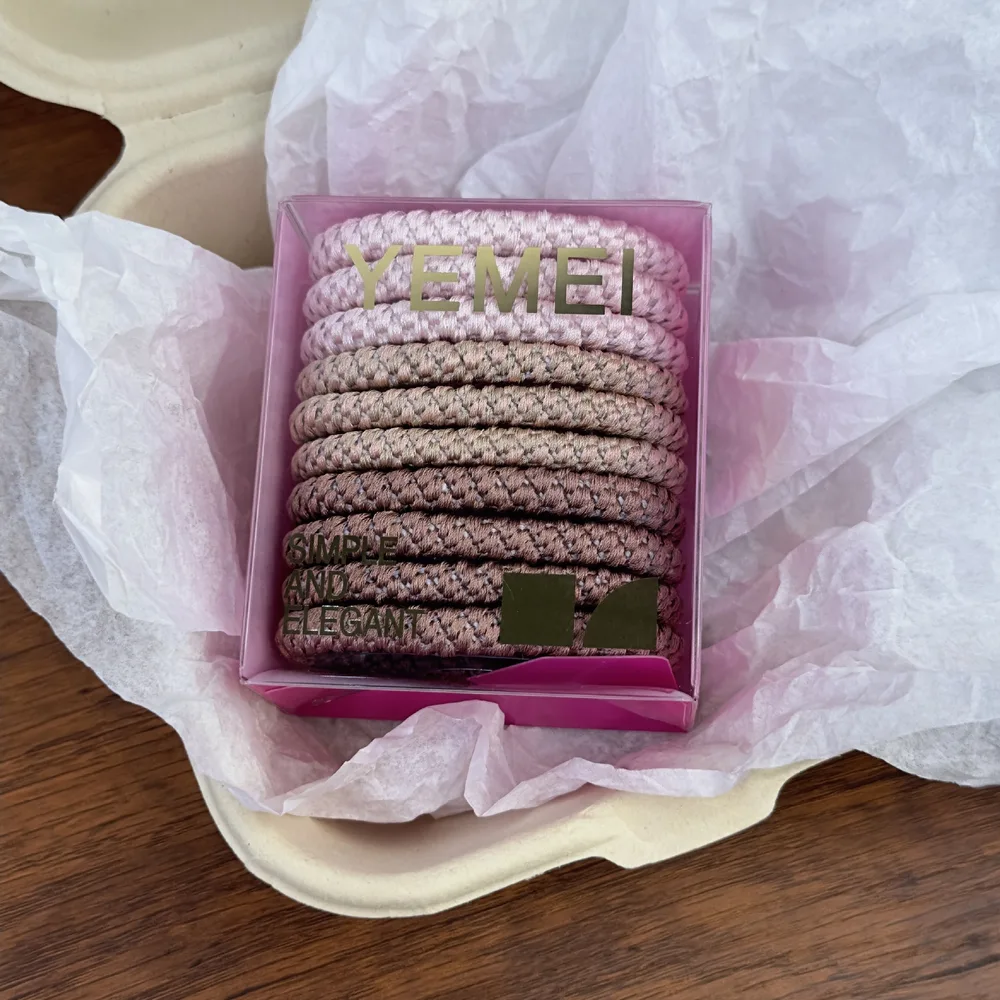 High Elastic Woven Rubber Band For Women Thick And Durable Sweet Pink Coffee Series - Shop at LoveMi