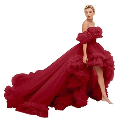 Tube Top Short Front And Long Back Dress Brick Red - Shop at LoveMi