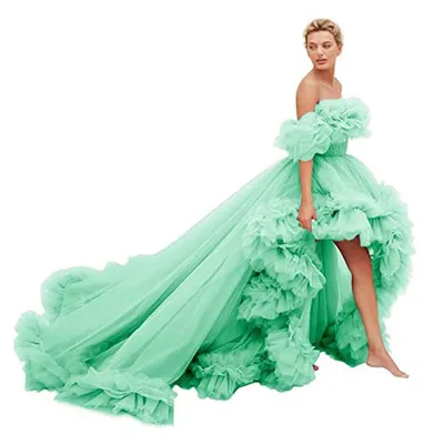 Tube Top Short Front And Long Back Dress Cyan - Shop at LoveMi