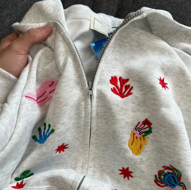 Women's American style Retro Multi element Embroidered Hooded Jacket Grey - Shop at LoveMi