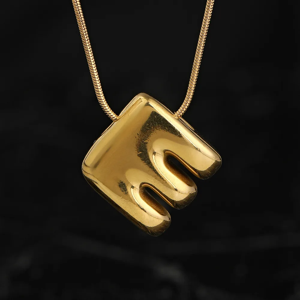 Single Pendant Casting Bubbles 26 English Letters Gold E - Shop at LoveMi