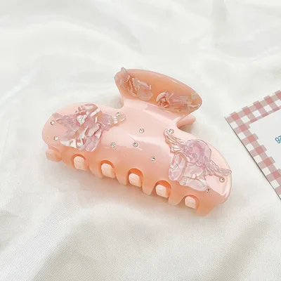 Korean Style Elegant Grip European And American Christmas Barrettes Fashion Updo Hair Accessories Women Pink Angel - Shop at LoveMi