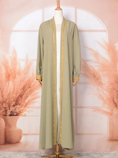 Diamond studded Design Cardigan Outer Wear Blouse Length Dress Coat - Shop at LoveMi