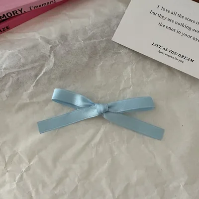 Sweet Girl Bow Ribbon Barrettes 5 Blue - Shop at LoveMi