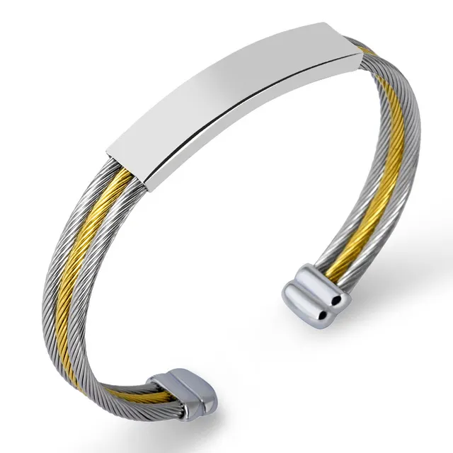 Titanium Steel Men's And Women's Couple Bracelet Wire Rope Cy933Style - Shop at LoveMi