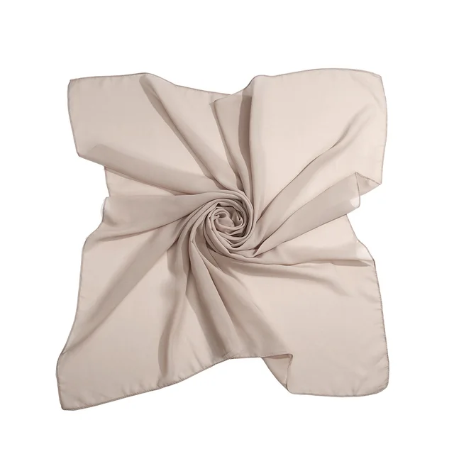 Composite Chiffon Square Scarf Solid Color Headscarf Comfortable And Breathable 2 Khaki - Shop at LoveMi