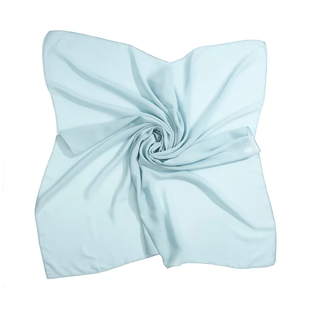 Composite Chiffon Square Scarf Solid Color Headscarf Comfortable And Breathable 3 Blue - Shop at LoveMi