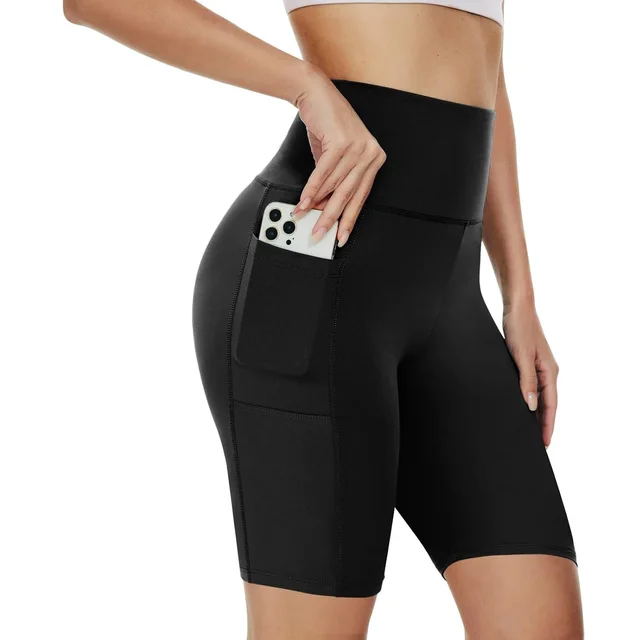 Five point High Waist Pocket Slim Fit Hip Raise Women's Sweat Pants Black - Shop at LoveMi