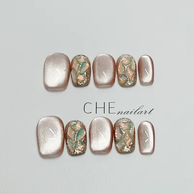 Autumn And Winter High grade Handmade Wear Nail Cat Eye Manicure Short Square - Shop at LoveMi