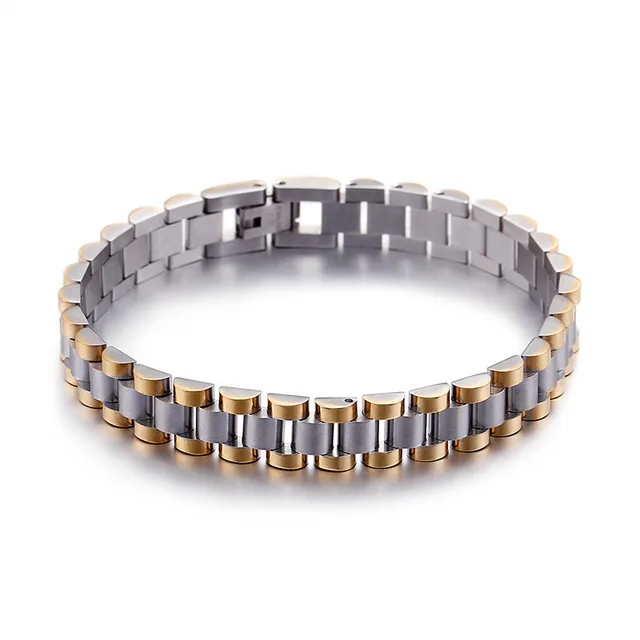 Classic Fashion Men's Personality Fashion Titanium Steel Bracelet Gold Kb92909 - Shop at LoveMi