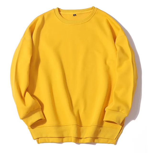 Heavy Dopamine Velvet Padded Loose Round Neck Couple Sweater Turmeric - Shop at LoveMi